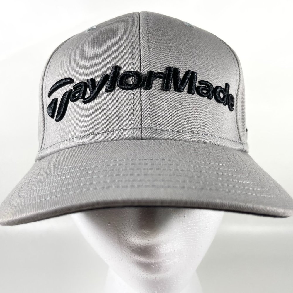TaylorMade GREY Tour Fitted Golf Hat w/SLDRS logo stretch fit L/XL